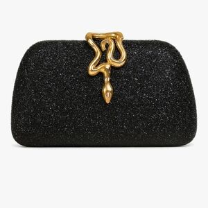 Elegant Black Clutch with Gold Accent